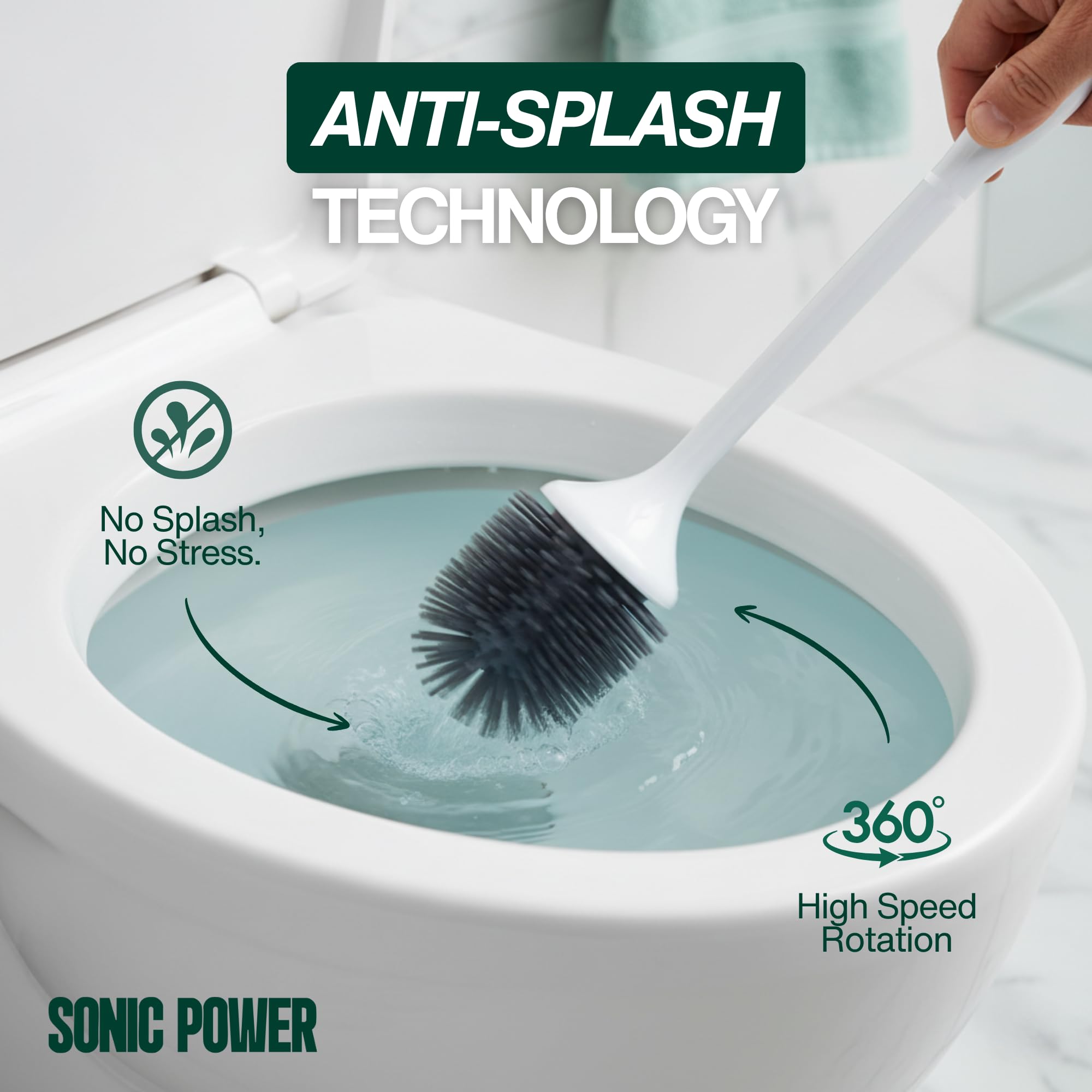 Self-cleaning UV feature on SonicPower brush and holder keeps freshness.