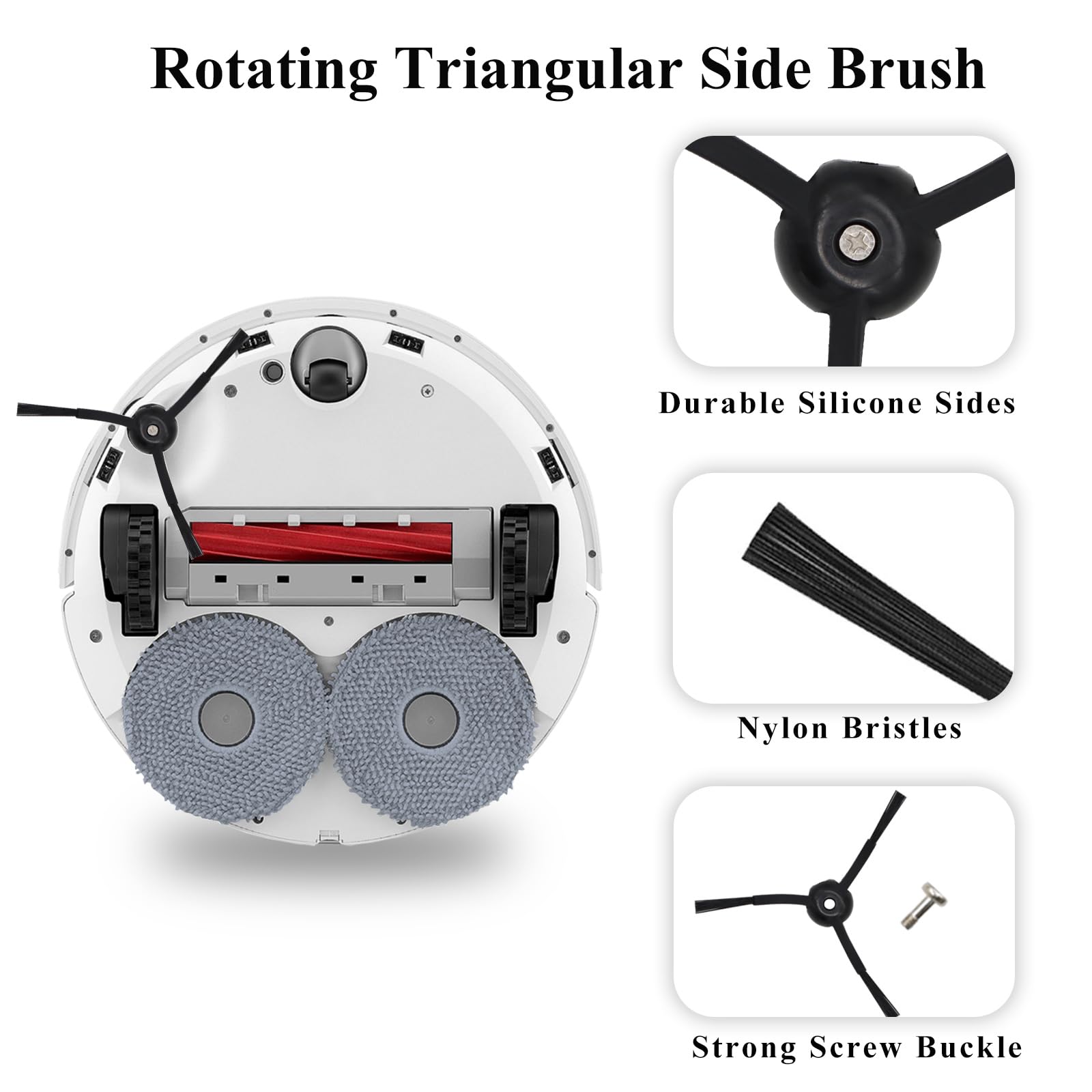 Soniicmomo Roborock Qrevo cleaning brush removes stubborn debris