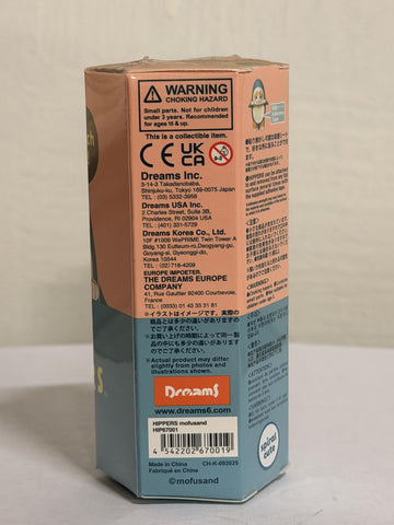 Sonny Angel Hippers mofusand age 15plus safety note for display.