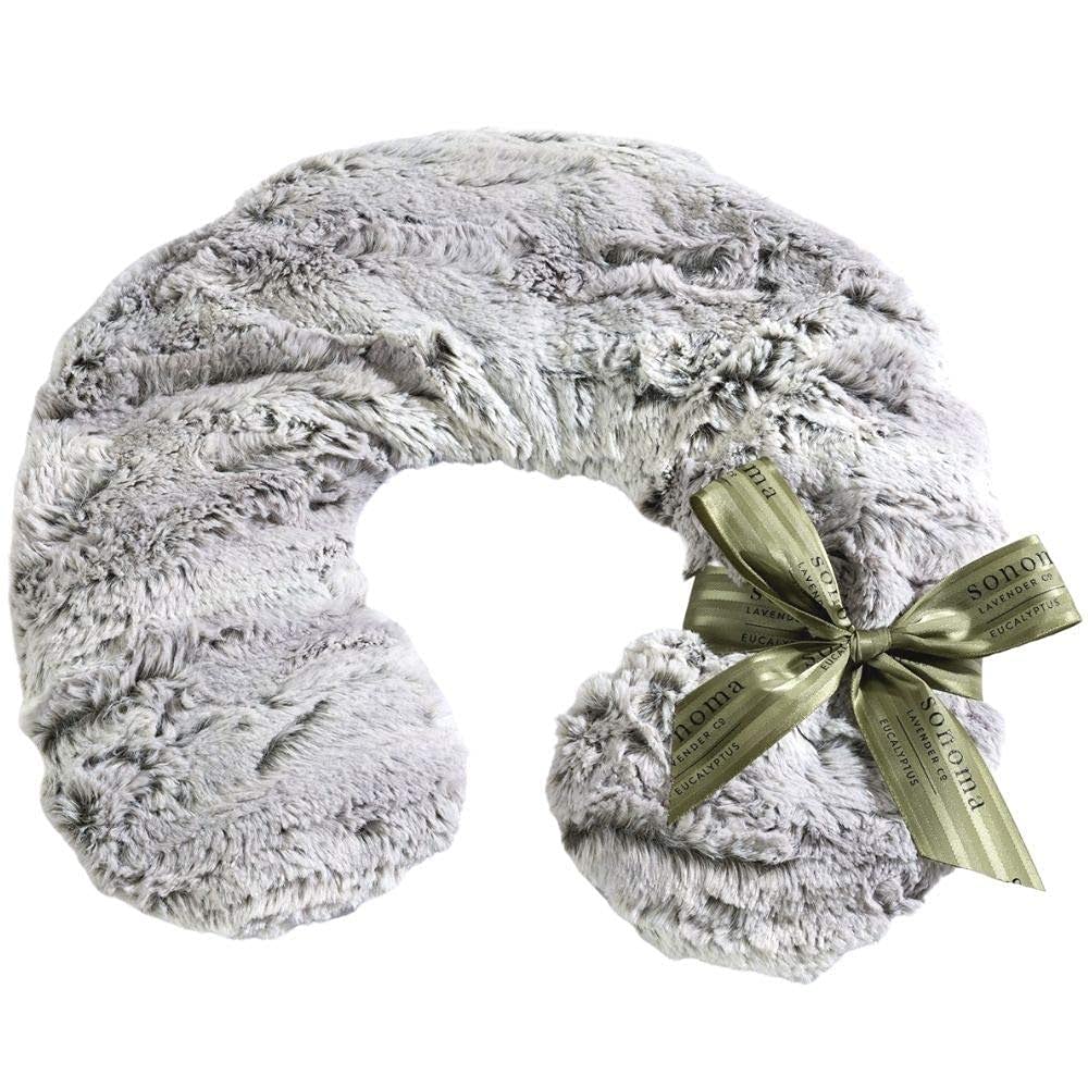 Sonoma Lavender neck pillow heat therapy demonstrates soothing warmth for neck and shoulders