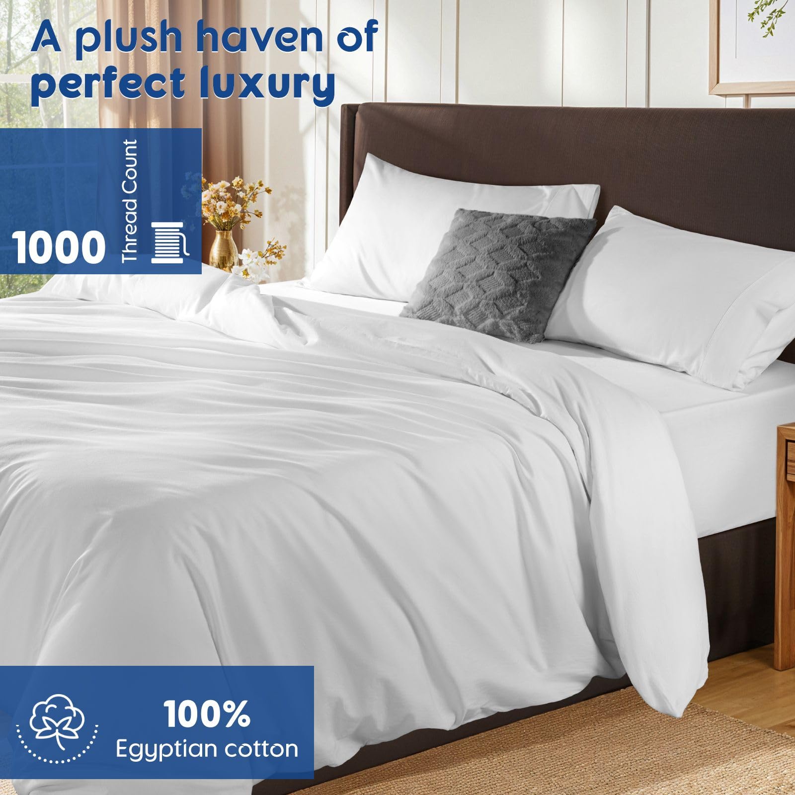 SONORO KATE 1000TC Egyptian cotton, breathable sateen weave, ensures cool comfort