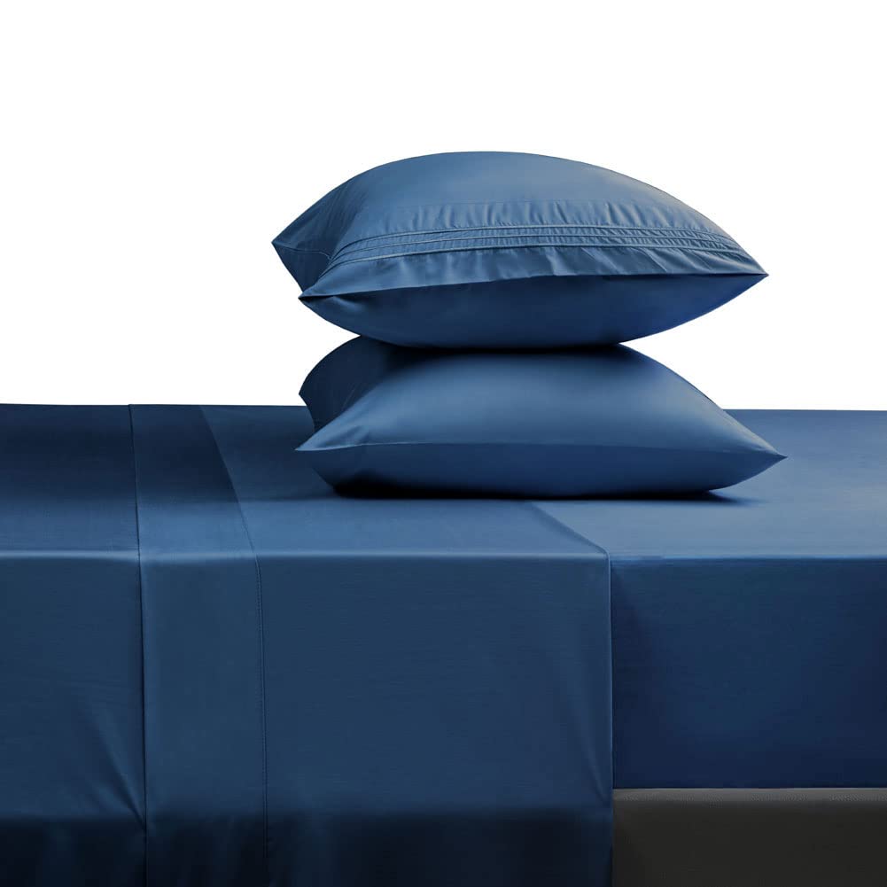 SONORO KATE 1800-thread-count microfiber sheets in navy for luxuriously soft nights