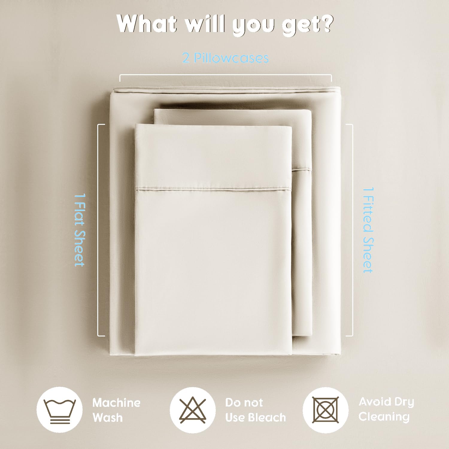 Sonoro Kate packaging and 4-piece set on display in cream palette.