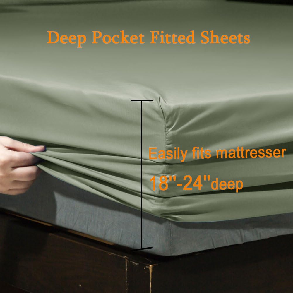 Pillowcases included; SONORO KATE Sage completes the soft sleep set.