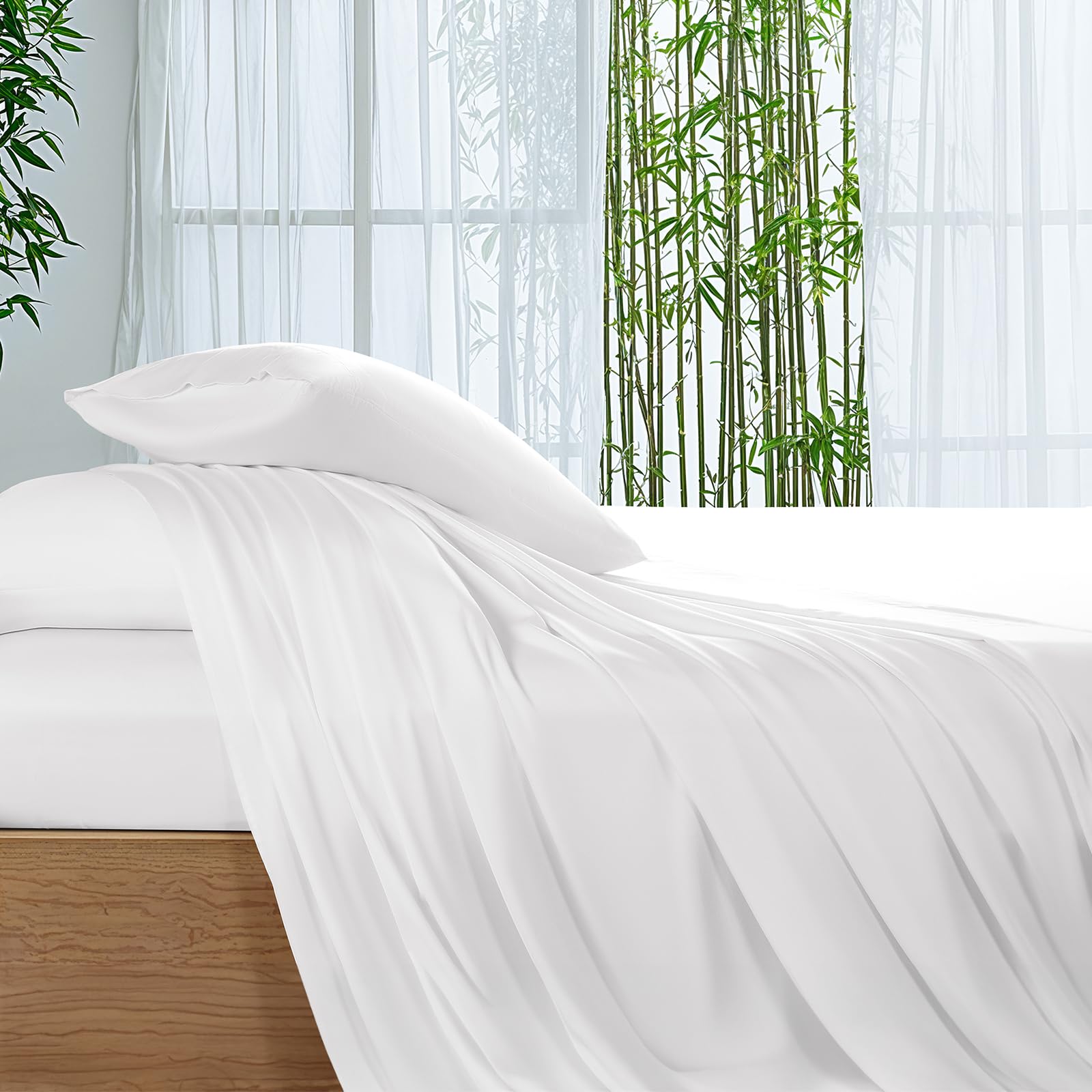 SONORO KATE bamboo sheets close-up shows silky softness for restful sleep