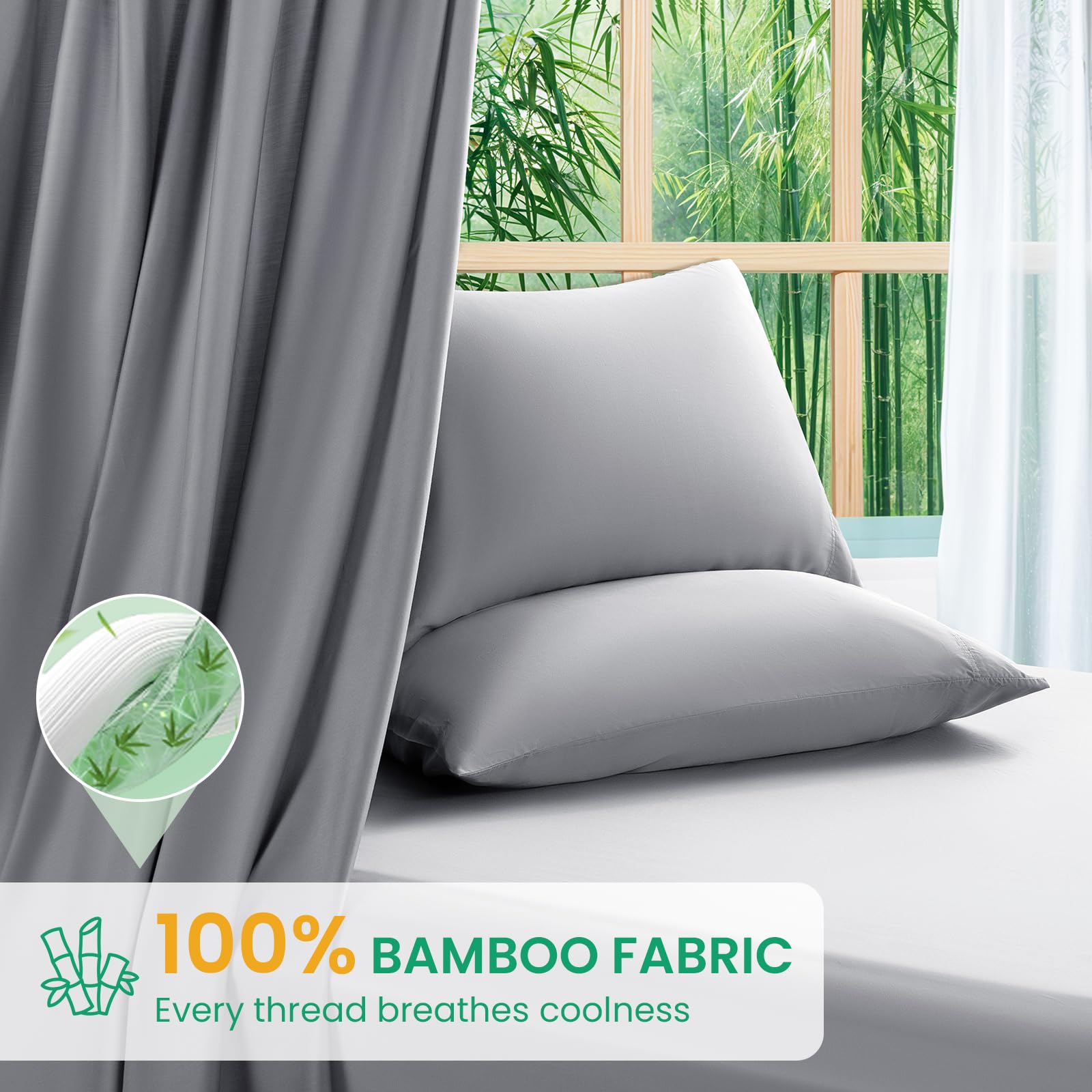 SONORO KATE bamboo sheets showcase a sateen finish for luxurious, wrinkle-resistant comfort.