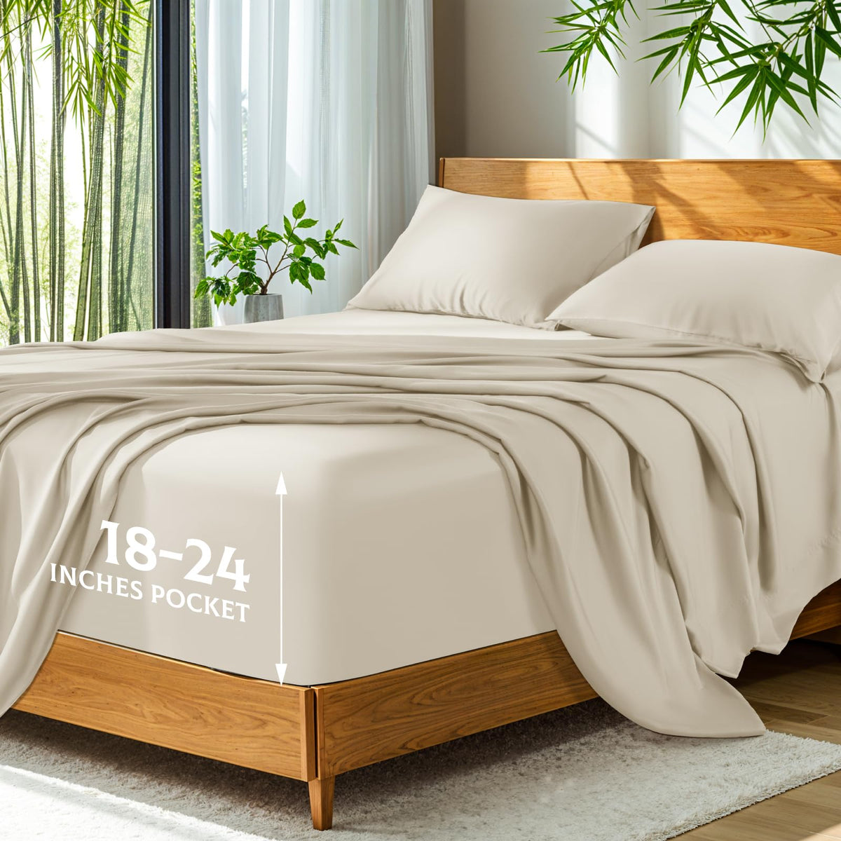 SONORO KATE bamboo sheets softness close-up, showcasing silky comfort for restful nights.