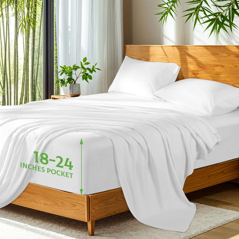 SONORO KATE bamboo viscose sheets closeup highlights silky softness for a premium sleep experience