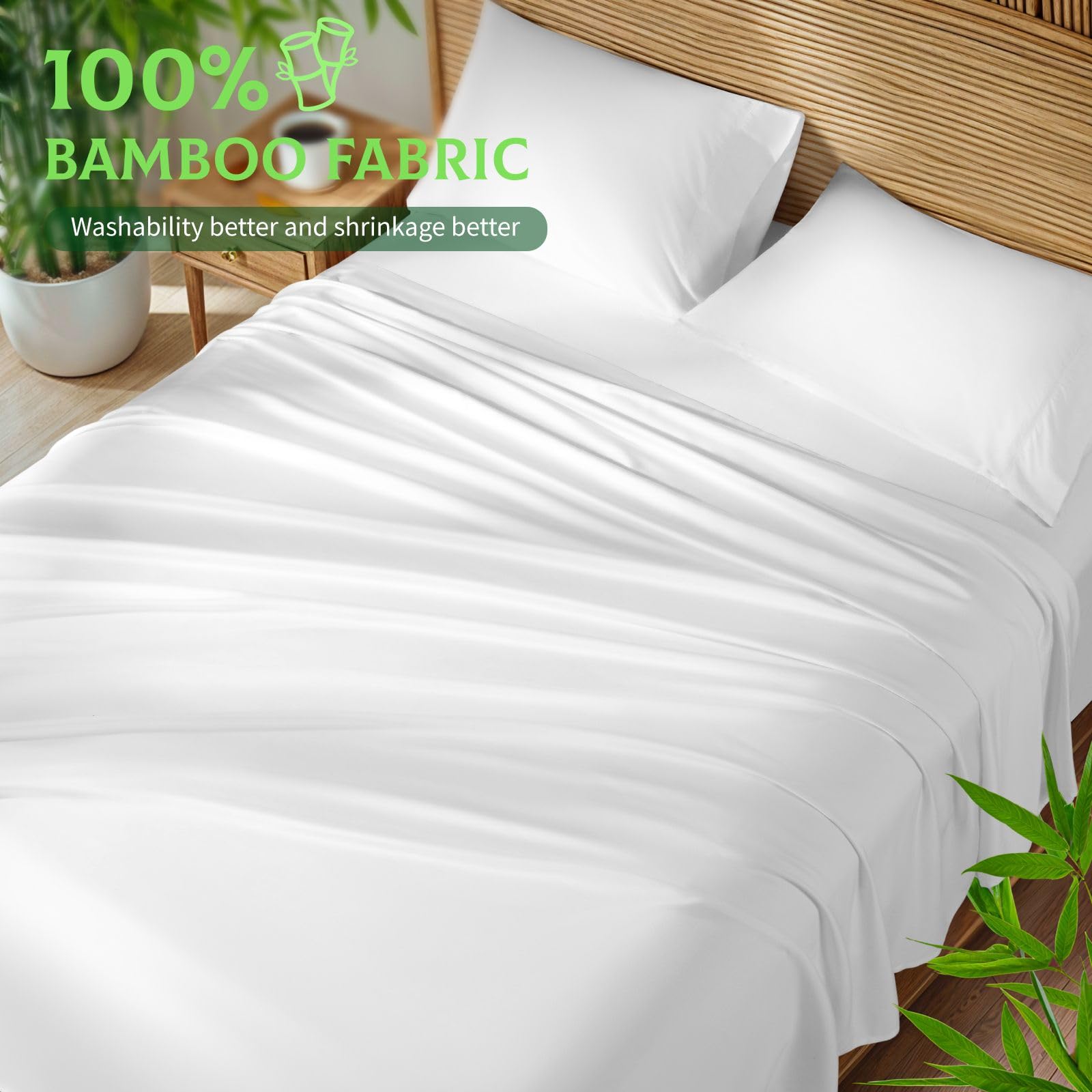 SONORO KATE bamboo viscose sheets on mattress with deep pocket for a secure fit