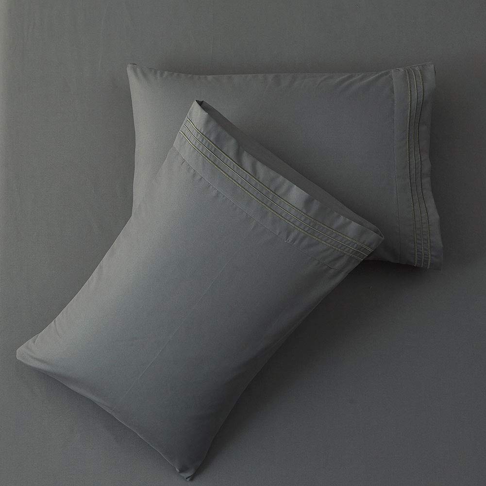 SONORO KATE embroidery detail adds subtle elegance to the sheet set.