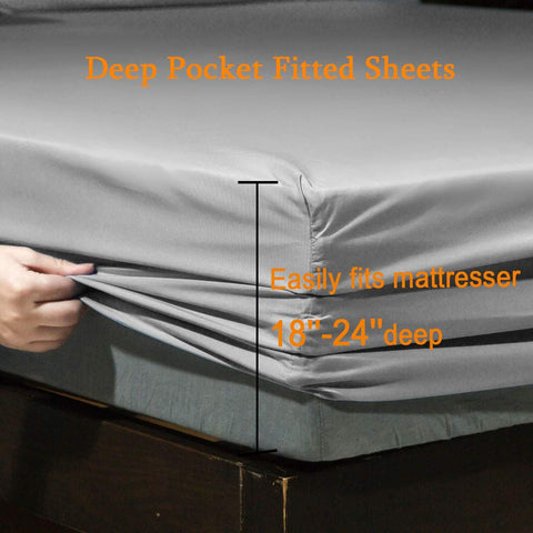 SONORO KATE deep-pocket fitted sheet demonstrates snug elastic fit