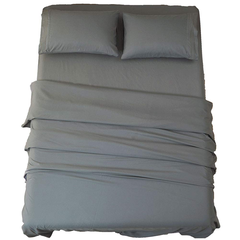SONORO KATE bed sheet set flat sheet close-up shows ultra-soft microfiber comfort.