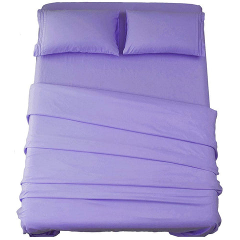SONORO KATE bed sheet set flat sheet offers a smooth microfiber feel for all-season comfort.