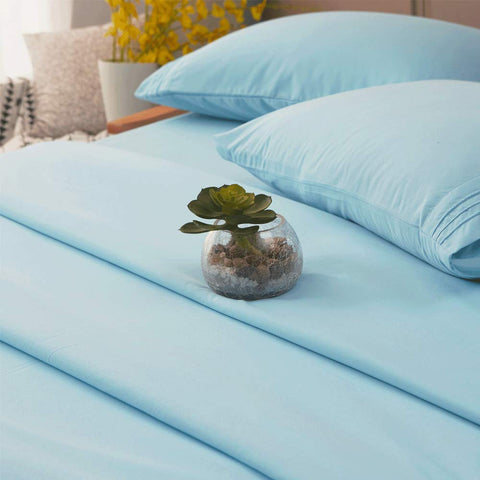 SONORO KATE Spa Blue colorway enhances modern bedroom decor