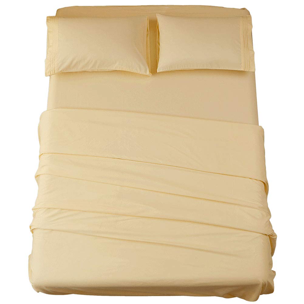 SONORO KATE bed sheet set in ivory with ultra soft microfiber for everyday luxury