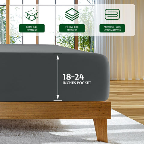 SONORO KATE deep-pocket design demonstrates secure fit on 18-24 inch mattresses.
