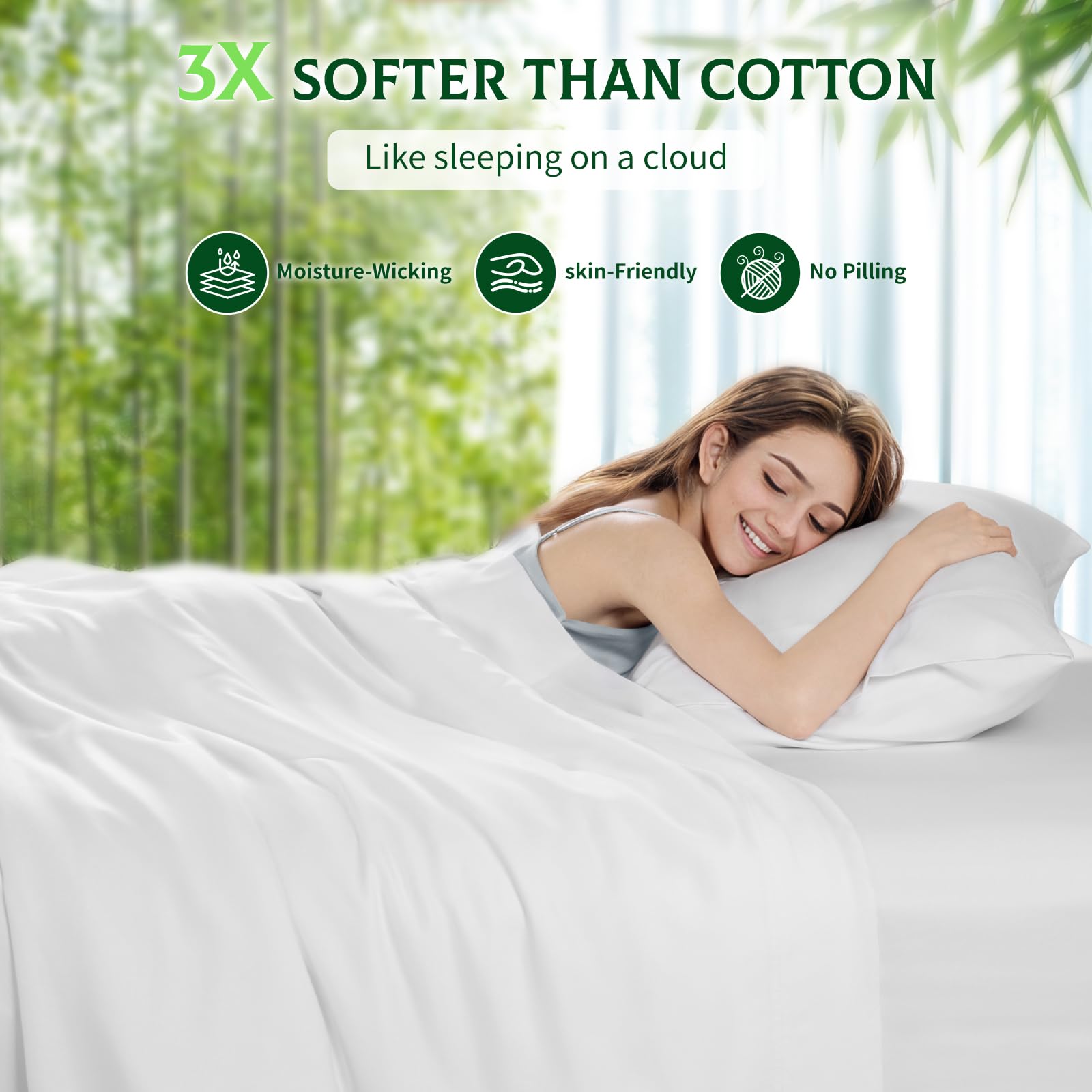 SONORO KATE deep-pocket design fits 18-24 inch mattresses securely
