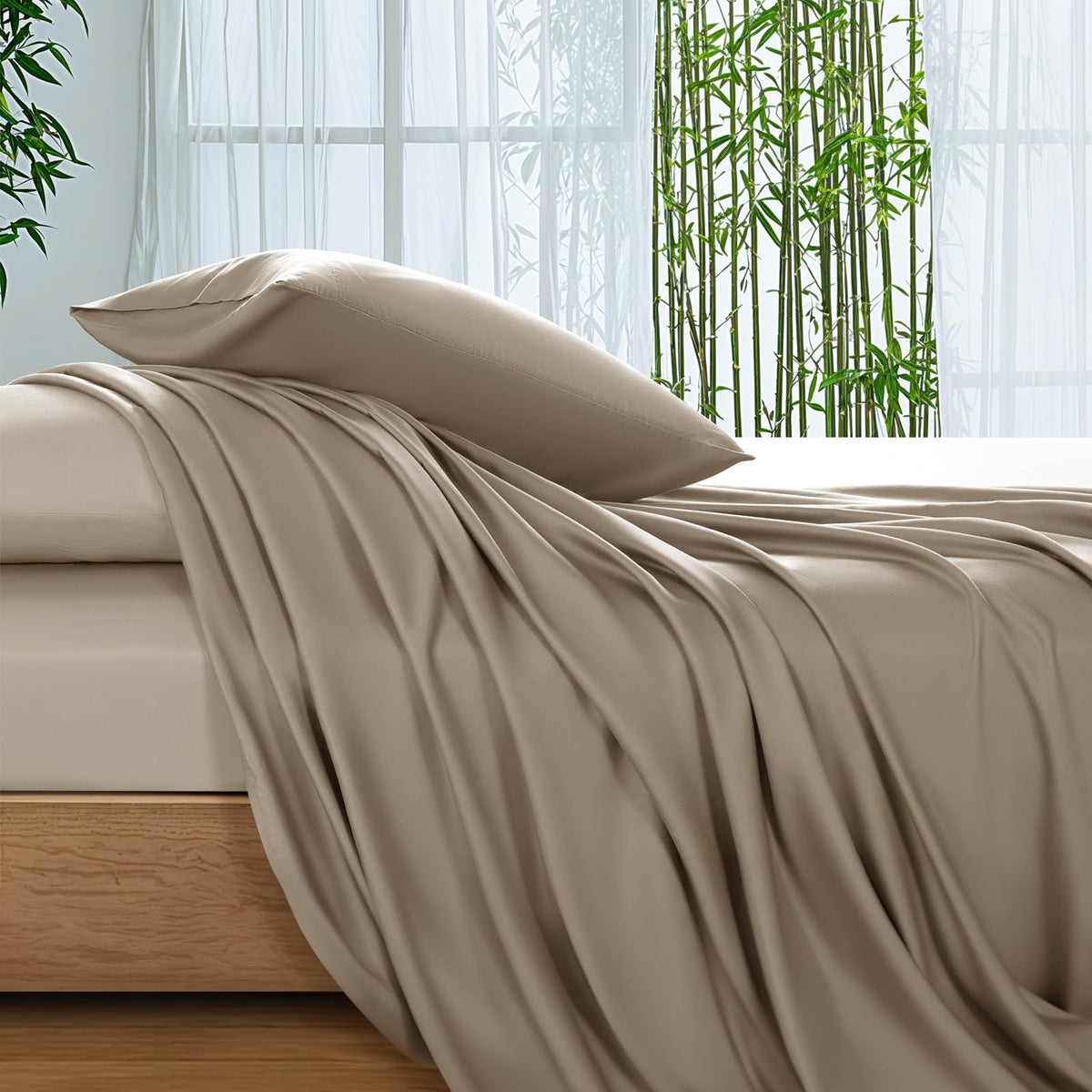 SONORO KATE flat sheet queen size in silky bamboo viscose for cloud-like comfort