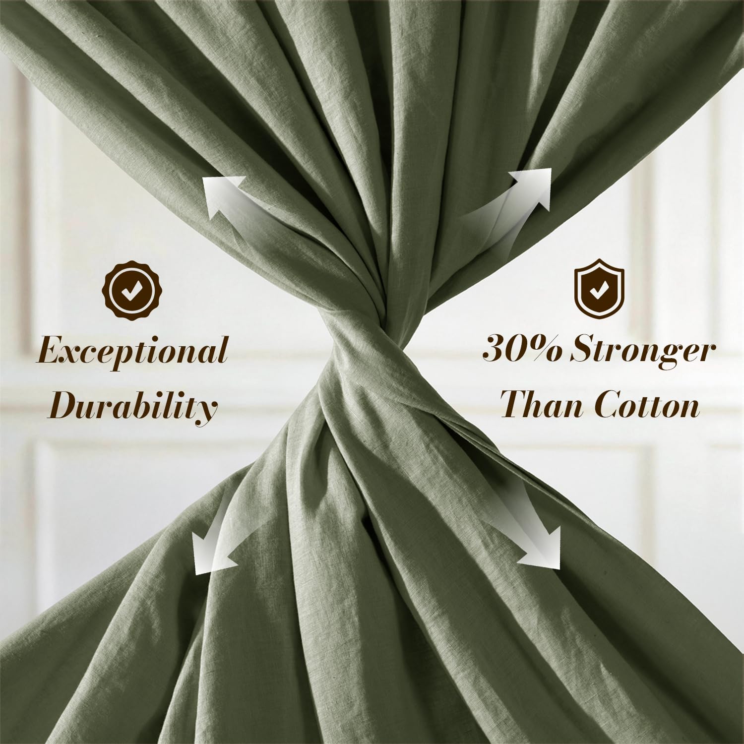 Sonoro Kate 100% French linen, anti-tear and naturally breathable.