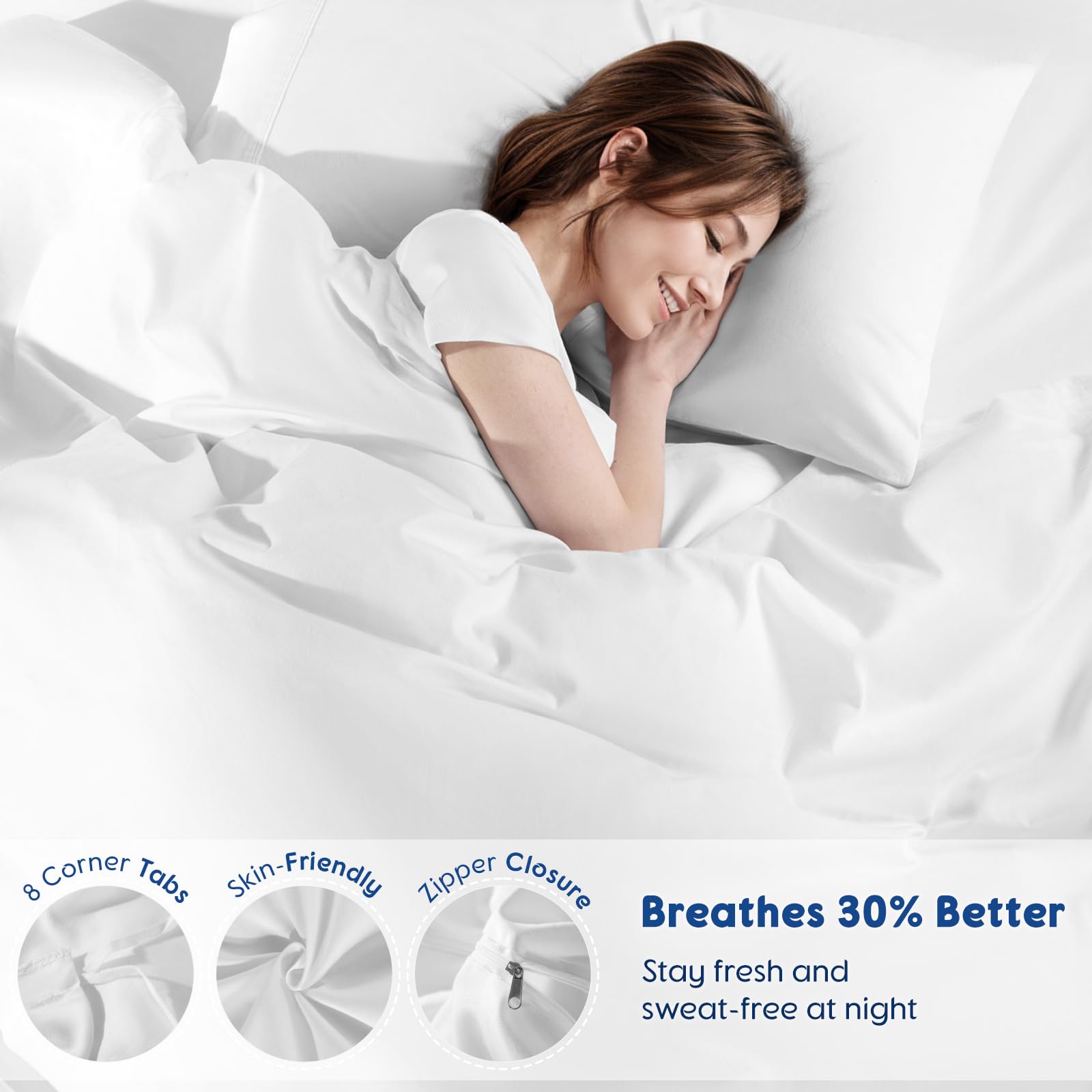 SONORO KATE breathable Egyptian cotton fabric for year-round comfort.