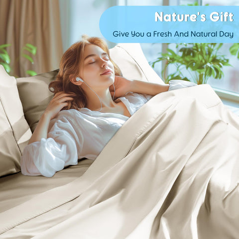 Sonoro Kate hotel-inspired bedroom scene with cream sheets suggesting premium ambiance.
