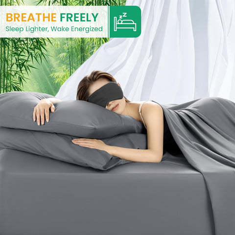 SONORO KATE bedding in a serene grey creates a spa-like bedroom vibe.
