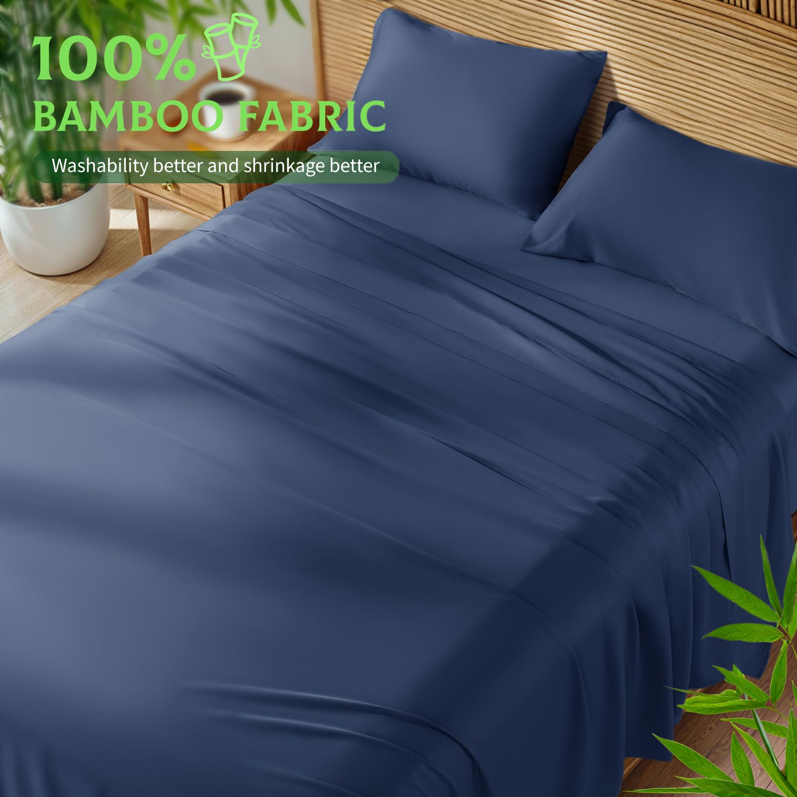 SONORO KATE king flat sheet in navy blue, smooth drape for a fresh look and feel.