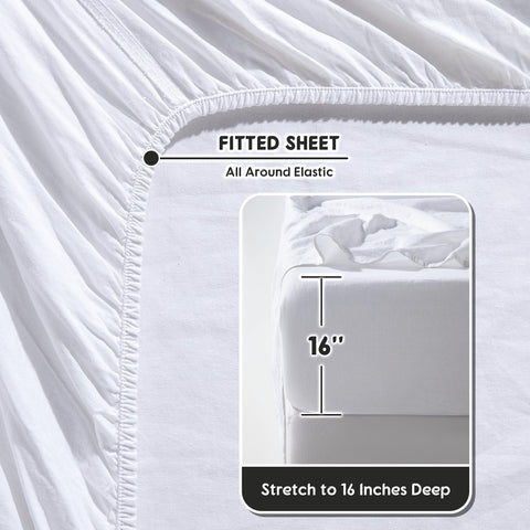SONORO KATE linen deep-pocket 16-inch, fits mattresses securely without shifting