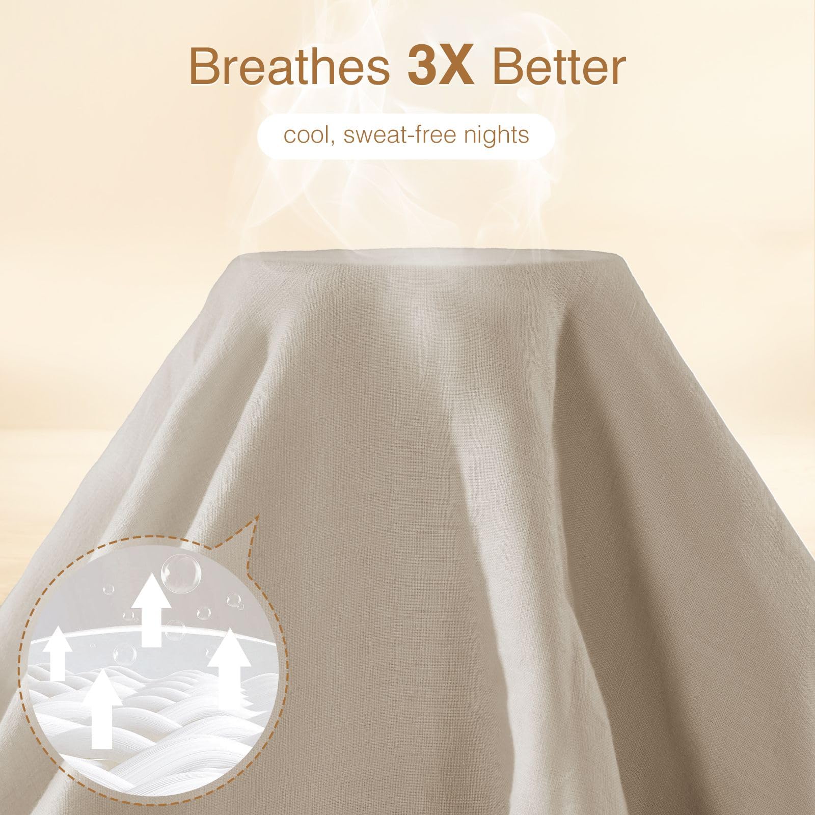 SONORO KATE linen duvet cover queen four corner ties for secure duvet