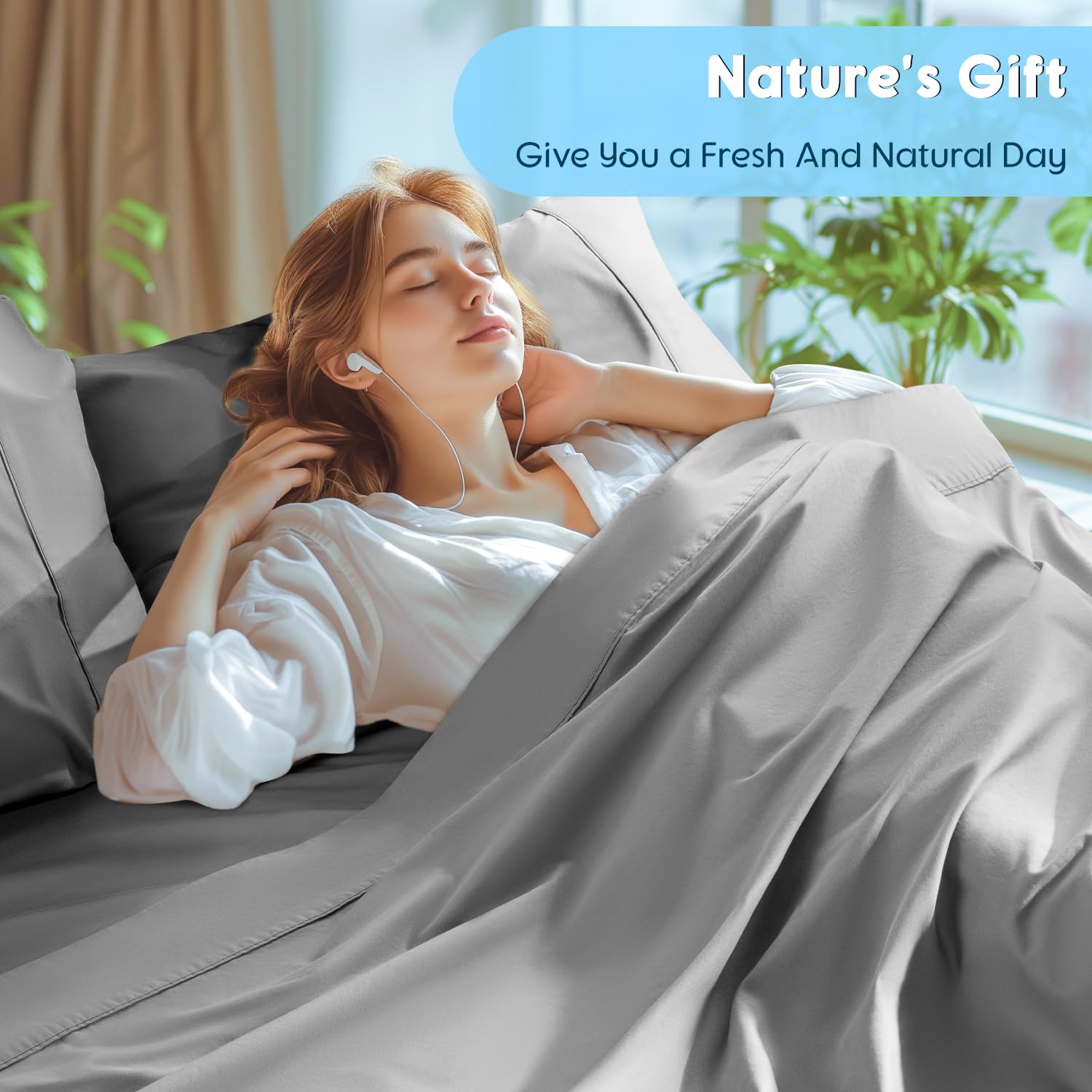 SONORO KATE two pillowcases in grey add soft hotel-like touch