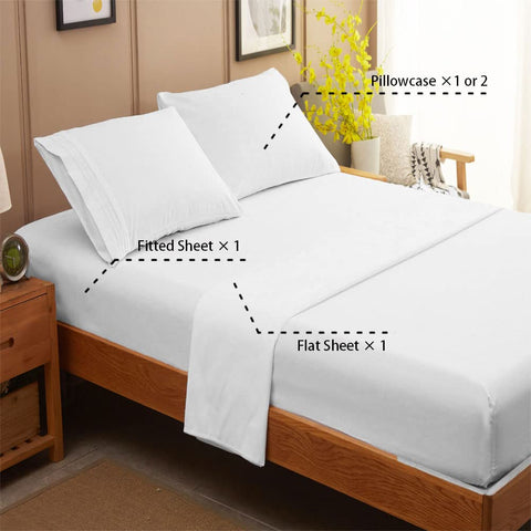 SONORO KATE queen size 4pc set flat sheet detail showing generous dimensions.