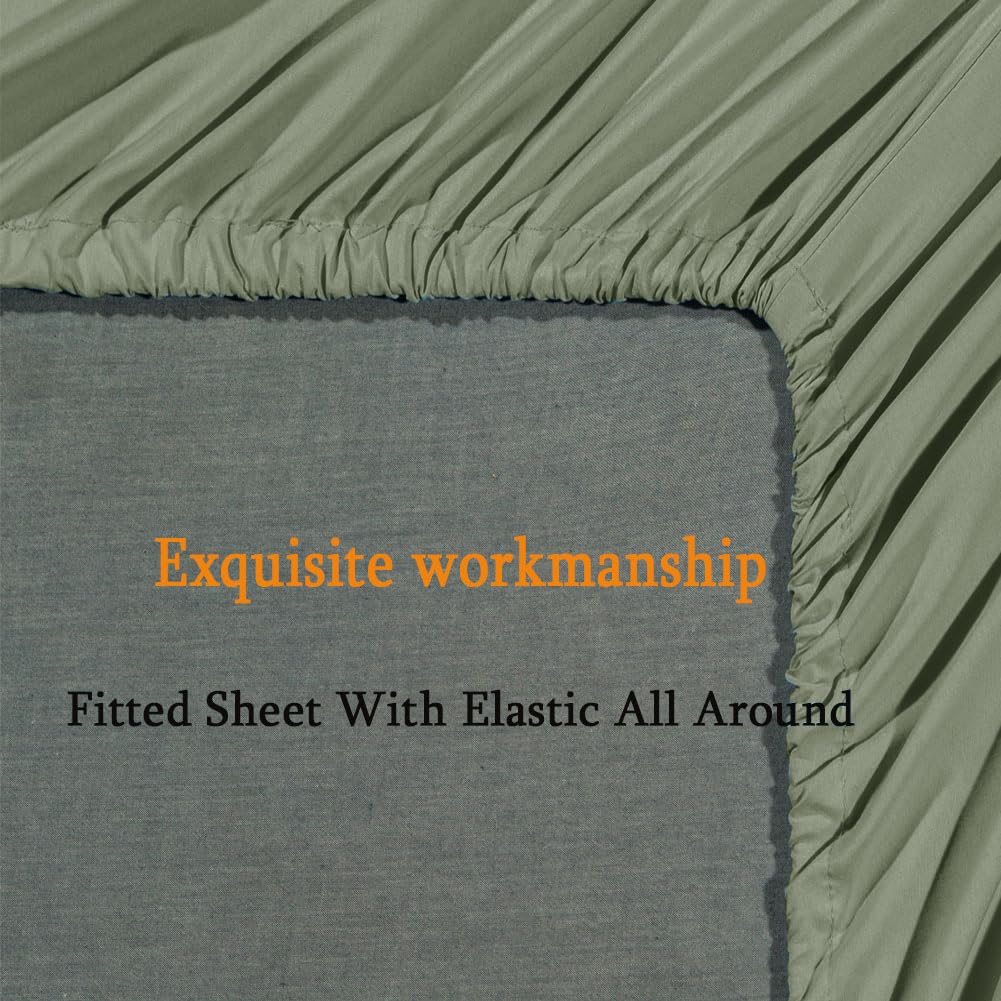 SONORO KATE Sage bedding creates a cozy, inviting bedroom ambiance.