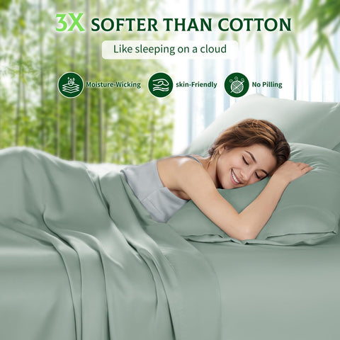 SONORO KATE Sea Glass pillowcases reduce wrinkles for easy sleep setup
