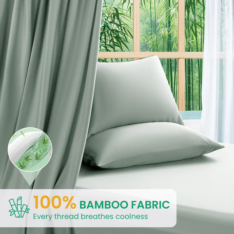 SONORO KATE Sea Glass fitted sheet with 16-inch pocket stays securely in place
