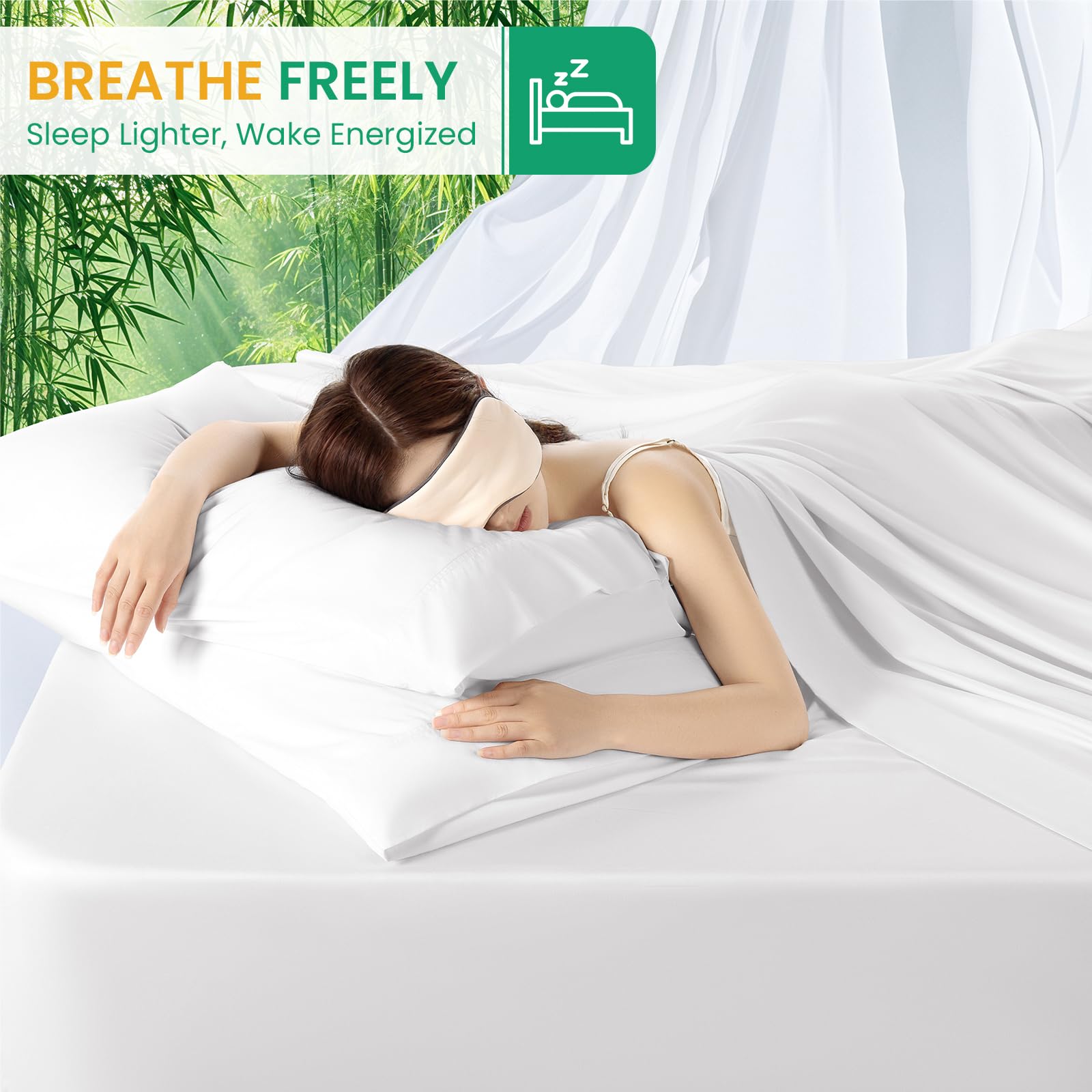 SONORO KATE white bedding brightens a room with easy-care durability