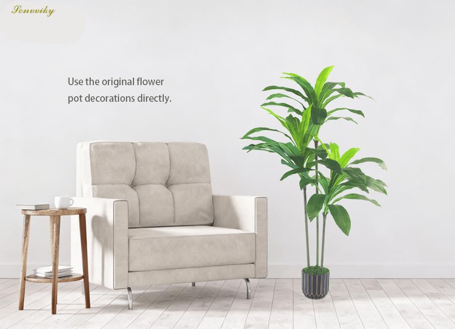 Sonvviky Dracaena tree base with weighted concrete for stable placement.