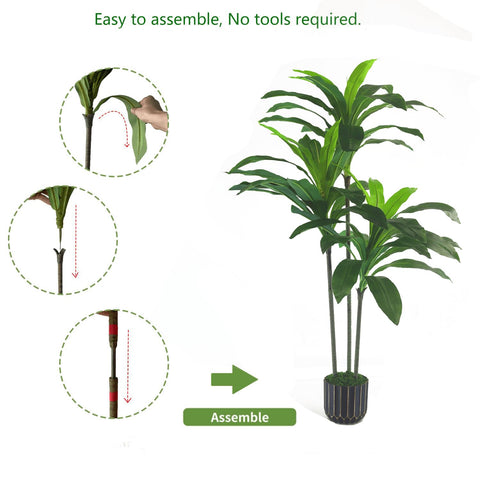 Sonvviky 4-foot tree complements standard planters and decor.