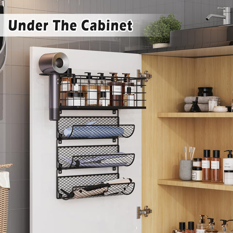 Sonyabecca wall-mounted hair dryer holder with heat-safe ring for hot tools.