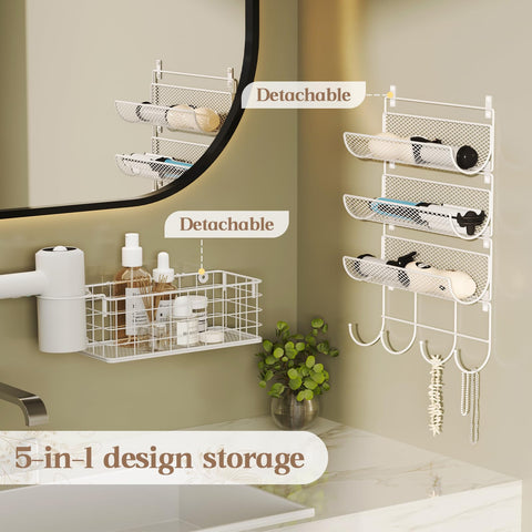 Sonyabecca hair straighteners and curling wands neatly housed and within reach