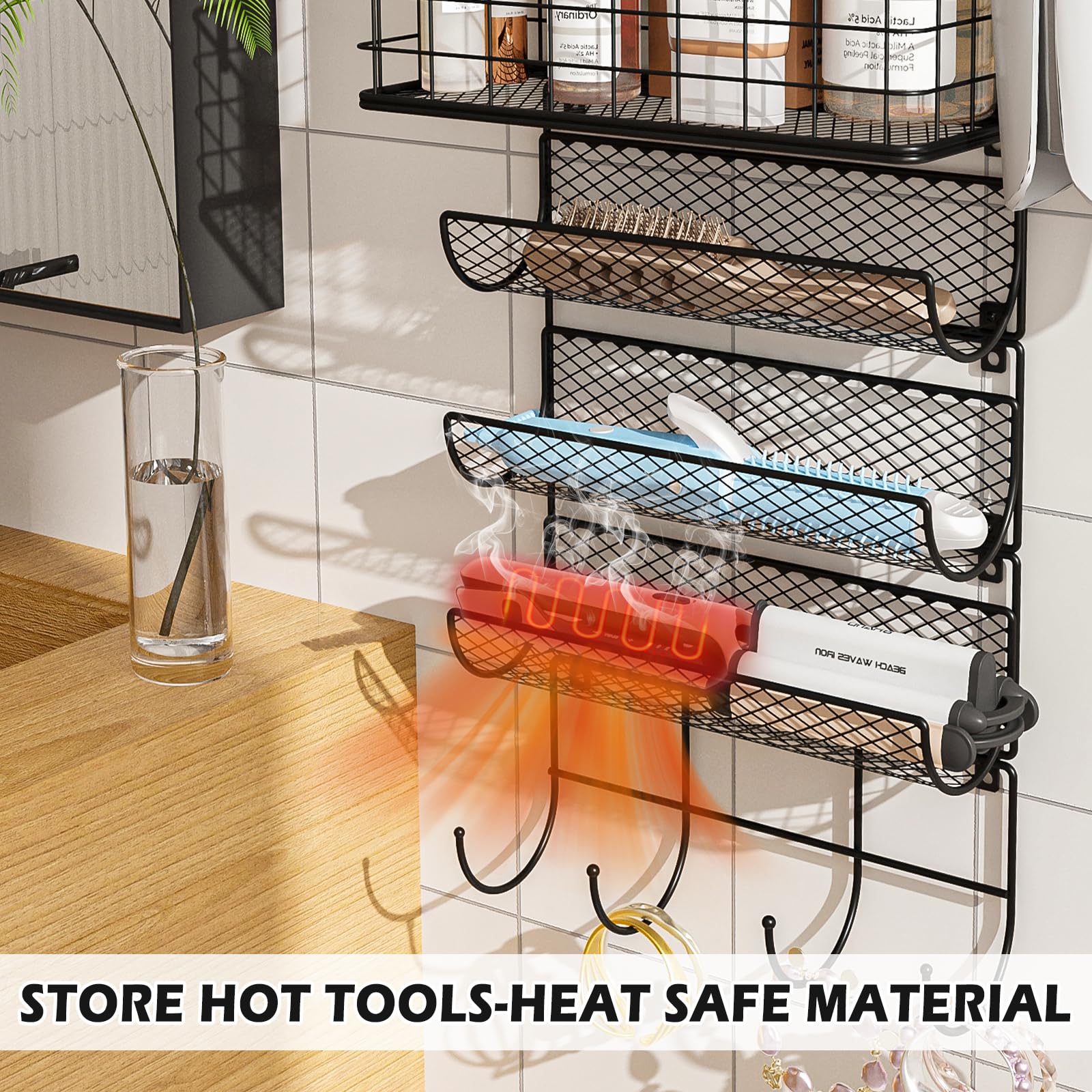 Sonyabecca four hooks keep cords and accessories organized and accessible.