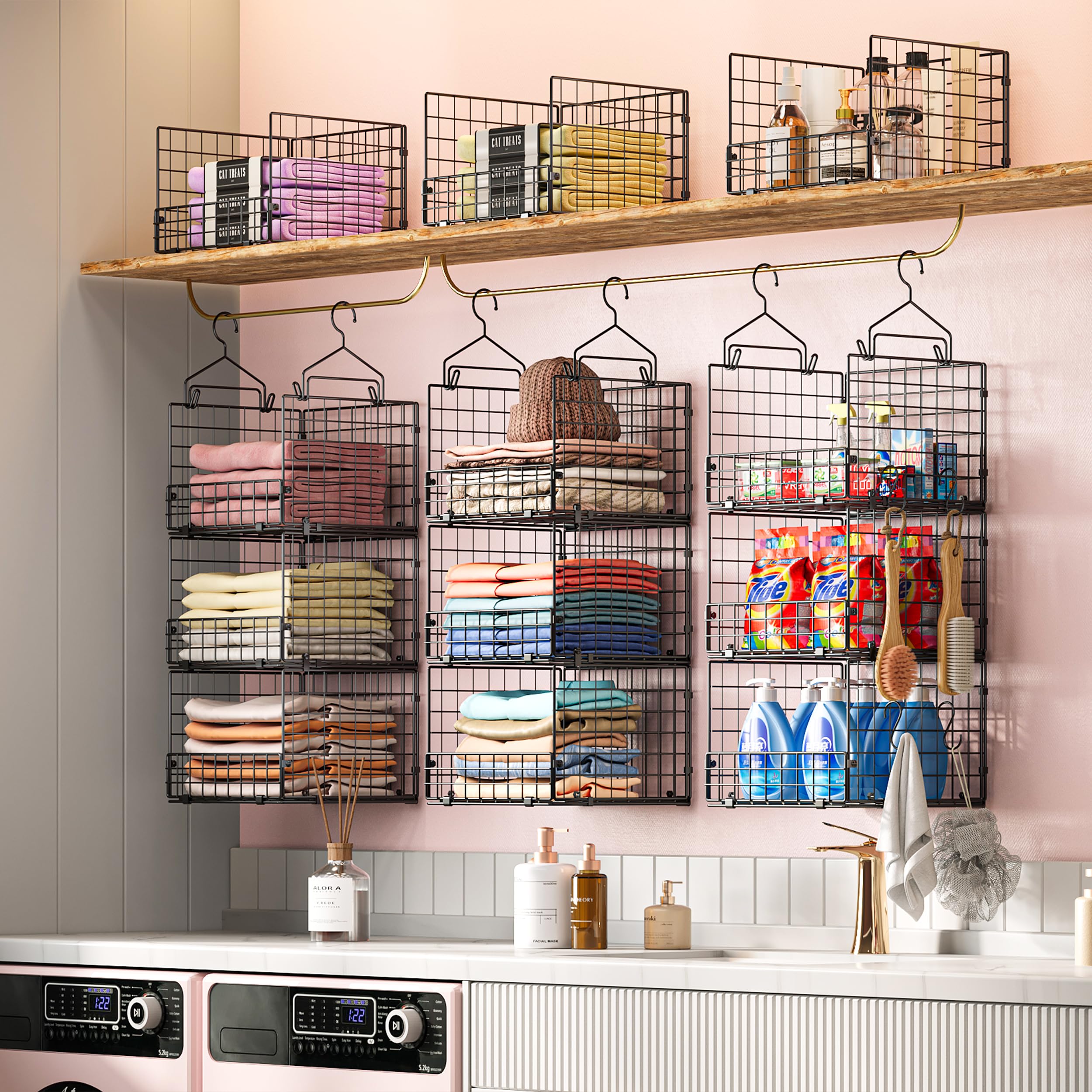 Sonyabecca hanging closet organizer mounted in dorm or small spaces