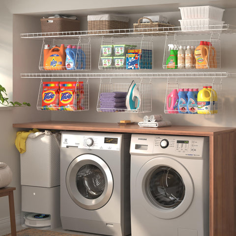 Sonyabecca laundry basket open design allows quick access to towels and bottles.
