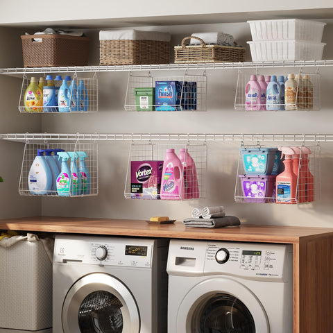 Sonyabecca multi-purpose laundry organizer holding detergents and containers