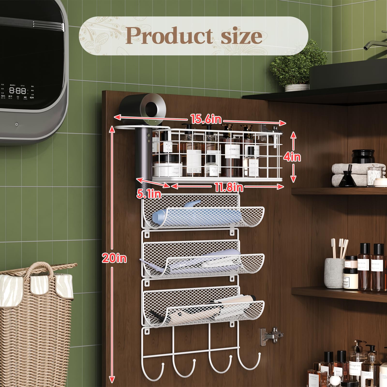 Sonyabecca multi-scene wall organizer adapts to bathroom, kitchen, or vanity