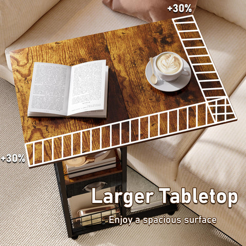Sonyabecca oversized wood top surface suitable for laptop, drinks, and magazines