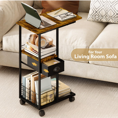 Sonyabecca portable bedside end table keeps essentials close.