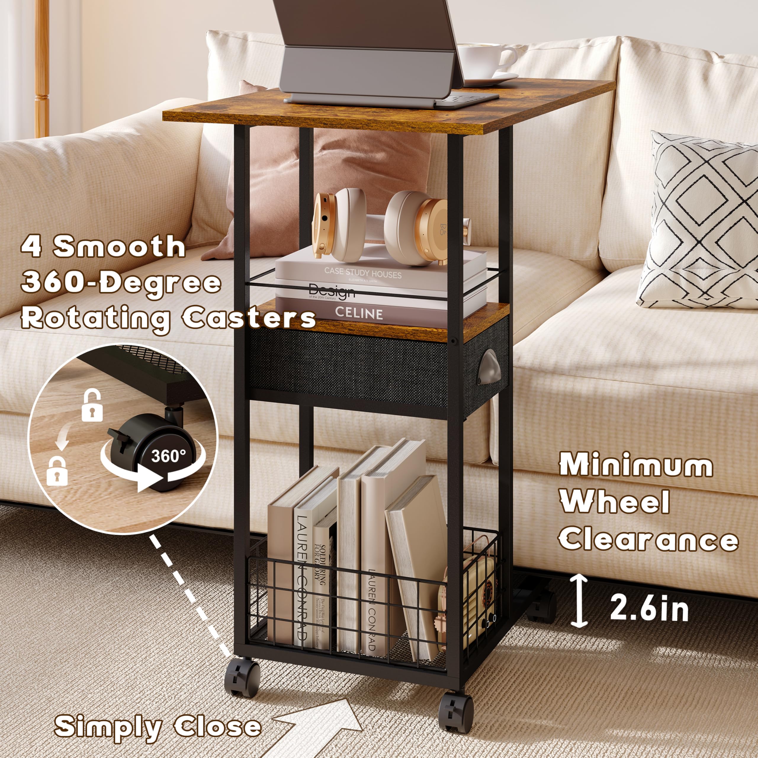 Sonyabecca side table drawer stores remotes and glasses discreetly