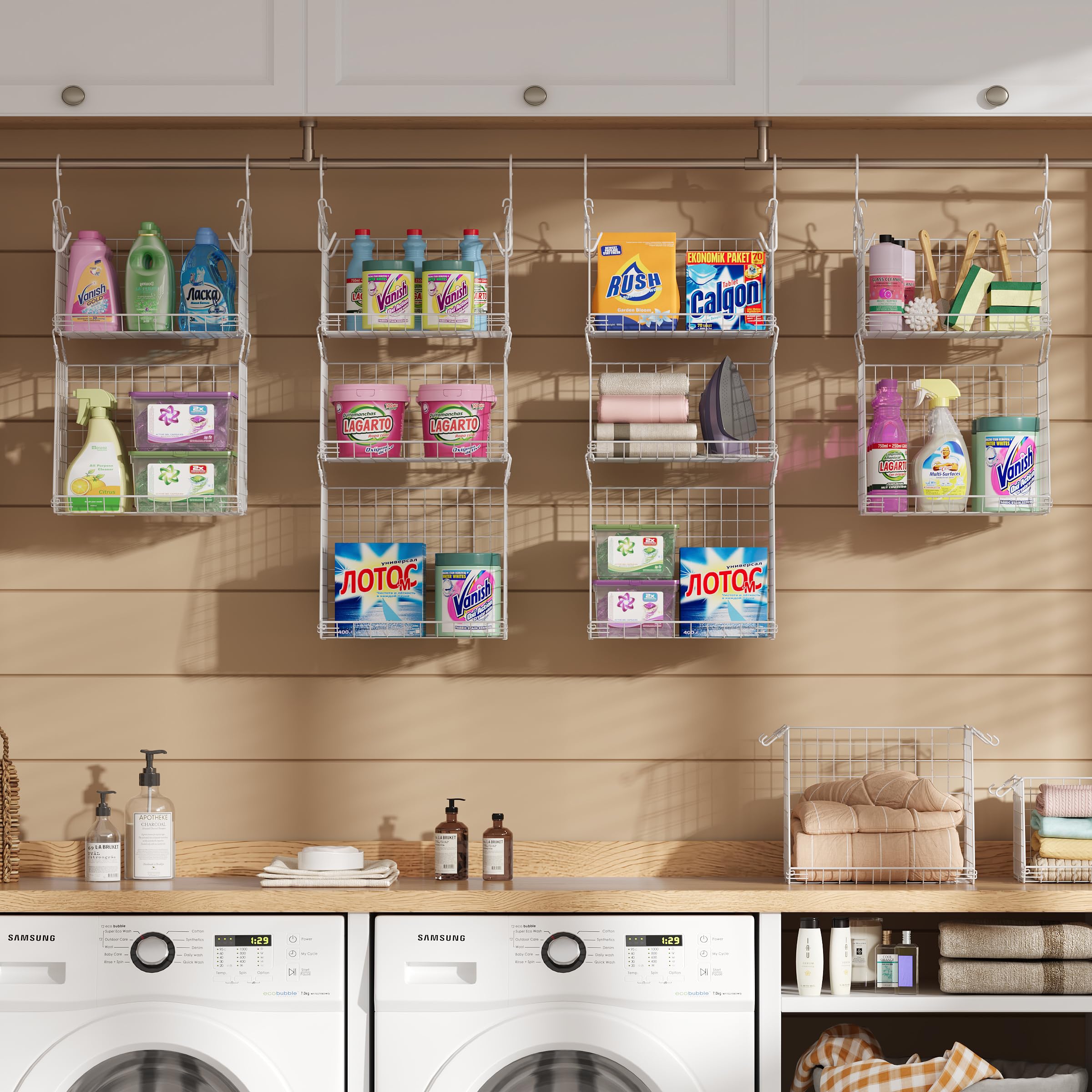 Sonyabecca space-saving design frees floor space in tight closets.