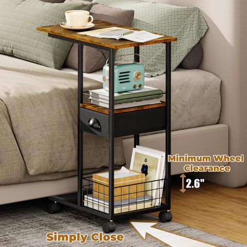 Sonyabecca C-shaped design fits under sofa to save floor space.