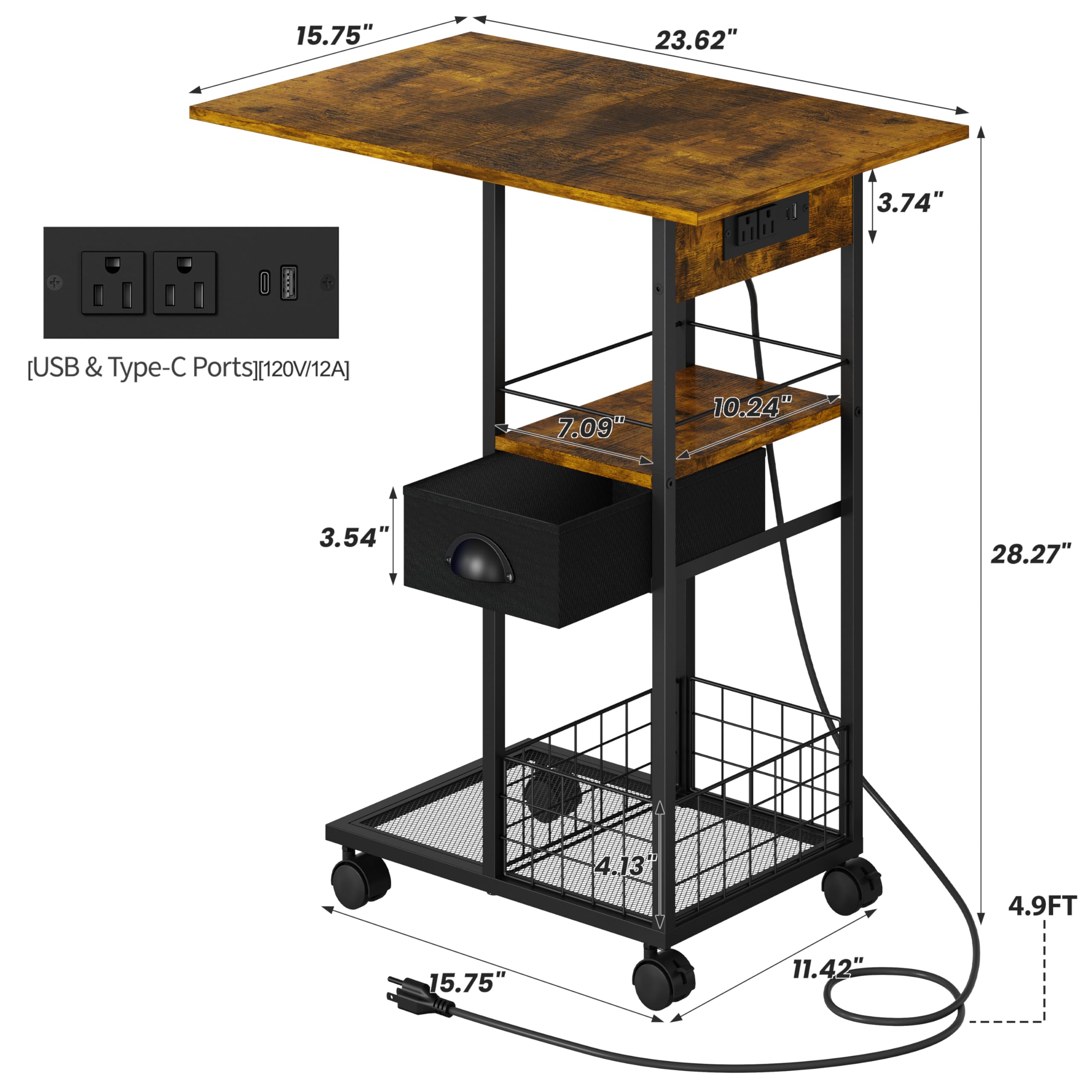 Sonyabecca spacious MDF tabletop ideal for laptop and coffee.